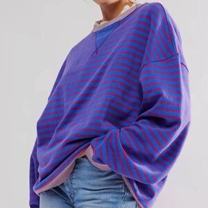 Free People We The Free | Classic Striped Oversized Crewneck | XS